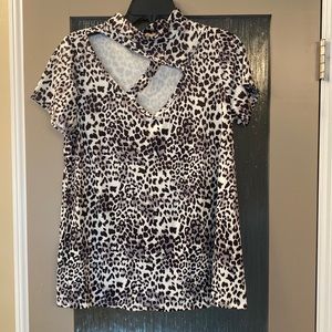 Sexy cut out leopard top